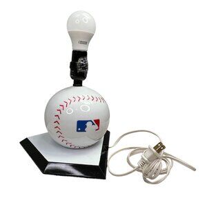 Vintage Sportcast MLB Baseball Lamp 1998 Home Plate Table Nightstand White